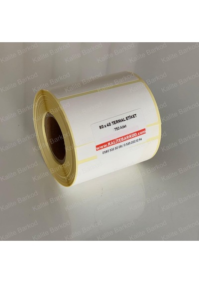 80X40 Termal Etiket Rulo Barkod Etiket Kalite Barkod