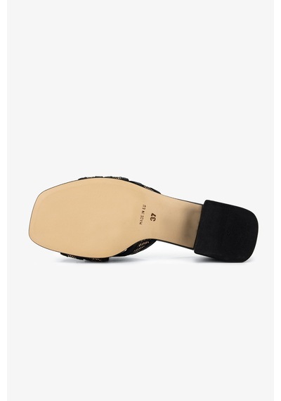 Valmenti Kadın Deri & Tekstil Siyah Deri Topuklu Terlik 1141 932 Bn Trlk Y26 Black Leather