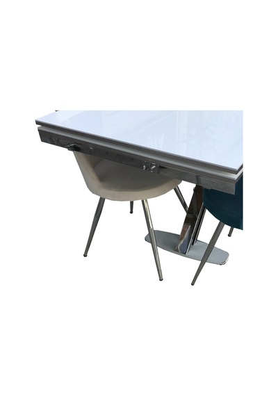 Masa-Sandalye GONCA MODEL Takım METAL ÇELİK ayak Glosspan CamTabla El Yapım