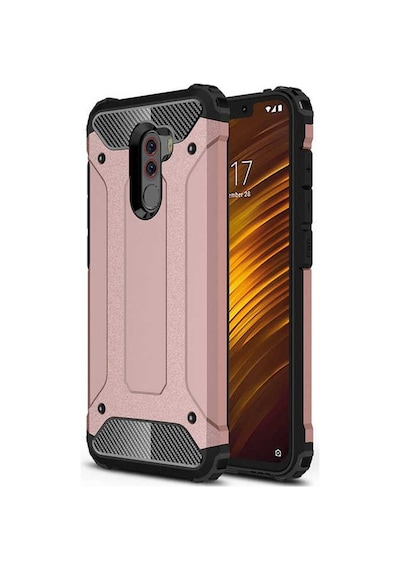 Kilifone - Xiaomi Uyumlu Pocophone F1 - Kılıf Çift Katman Zırh Tank Crash Military Kapak - Rose Gold