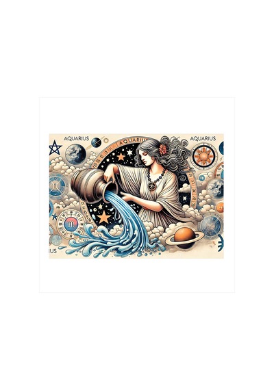 Kova Burcu Ve Astroloji Mdf Tablo