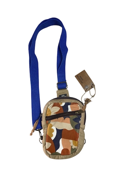 Old Cotton Cargo Vintage Unisex Renkli Günlük Salaş Toparlayıcı Çapraz Göğüs Omuz Postacı Çantası 13cmx21cm Bej