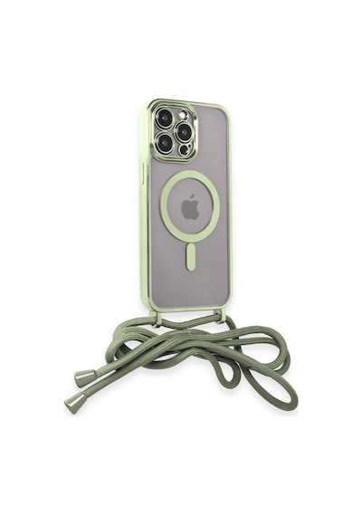 Apple iPhone Uyumlu 13 Pro Kılıf Divo Lazer Askılı Magsafe Kapak - Koyu Yeşil Bz8683140590765