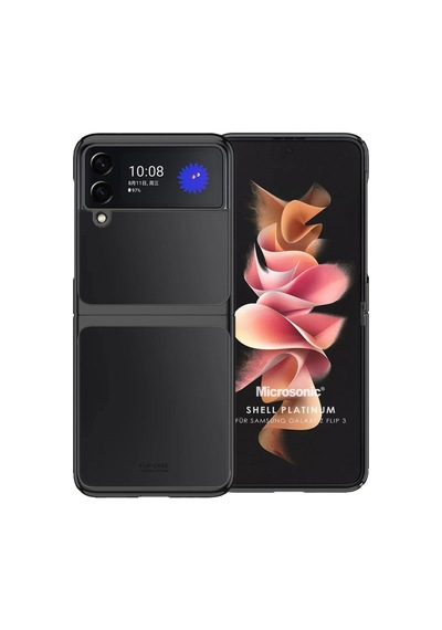 Samsung Galaxy Z Flip 4 İçin Kılıf Shell Platinum Siyah Galaxy Z Flip 4 İle Uyumlu Kılıf - Siyah