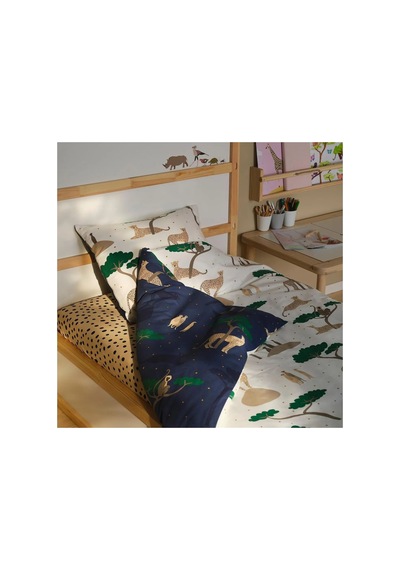 Ikea Sandlopare Tek Kişilik Nevresim Takımı 150 X 200 Cm Beyaz - Lacivert - Yeşil - Kahverengi Çok Renkli