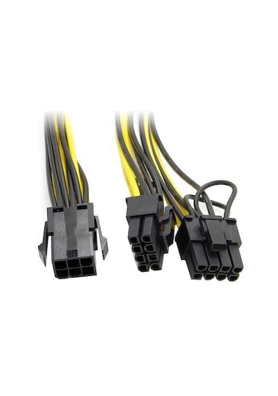 6 Pin to 2 x 6+2 Pin PCI-E Ekran Kartı Güç Power Kablosu Çevirici