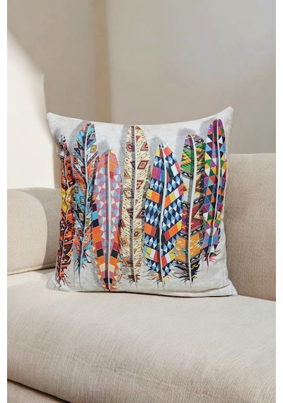 Modern Tarz Dijital Baskılı 4 Lü Dekoratif Kırlent Kılıfı Seti 43x43 Cm Şık Ve Renkli Tasarımlar Açık Bej