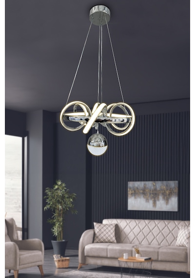 Kuzey 30 Cm Tek Toplu Modern Sarkıt Led Avize Çok Renkli