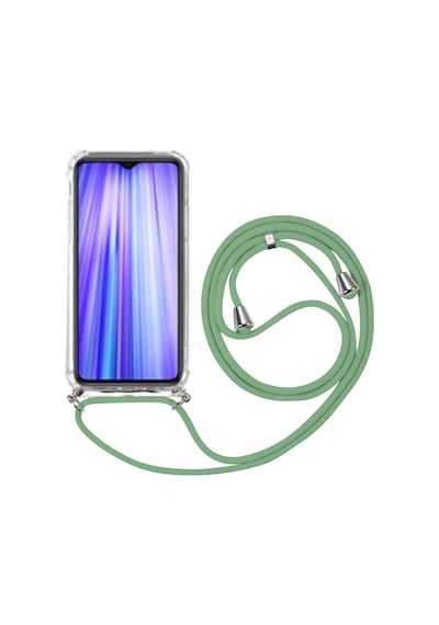 Xiaomi Redmi Note 12 5g Boyun Askılı Köşe Korumalı Şeffaf Silikon Telefon Kılıfı Yeşil