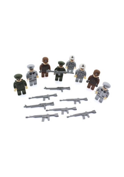 Ausini Army 8’Li Tüp Kutu Figür Seti Gri