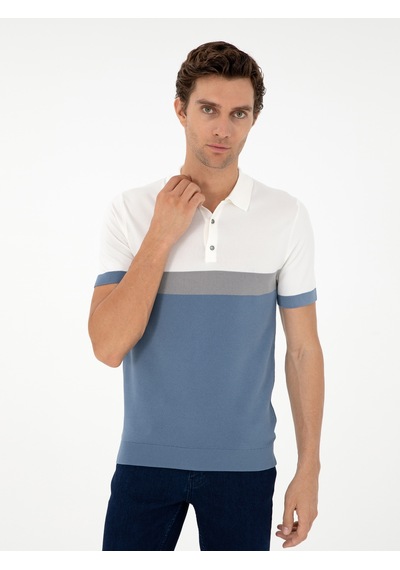 Mavi Slim Fit Polo Yaka Keten Karışımlı Triko T-shirt