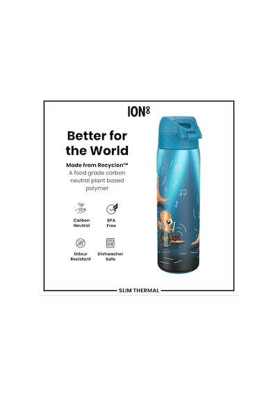 Ion8 - İnce Su Termosu - Dinozor Grubu - 500 Ml - Sızdırmaz Çok Renkli