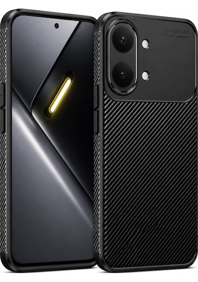 Xiaomi Poco X8 Pro Max Kılıf Karbon Silikon Case Siyah