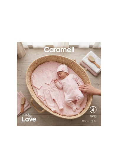 Altıntaş Baby Caramell Özel Kutusunda Love Bunny Tulumlu 4'lü Set Zk2525 Pembe Pembe