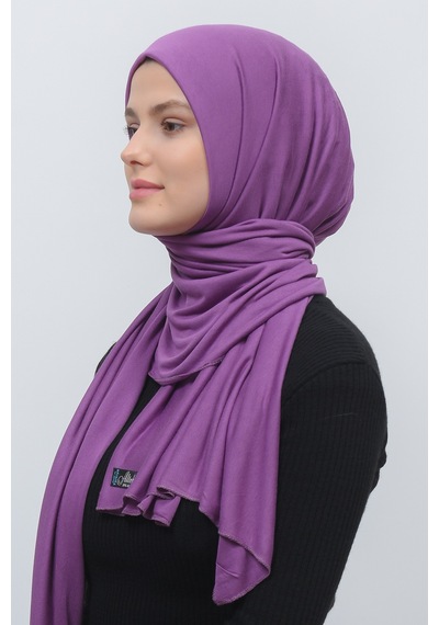 Altobeh Tesettür Kadın Düz Renk Penye Şal Hijab - Mor