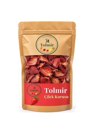 Tolmir %100 Doğal Çilek Kurusu 100 G - Şeker İlavesiz Katkısız Kurutulmuş Çilek Dilimleri