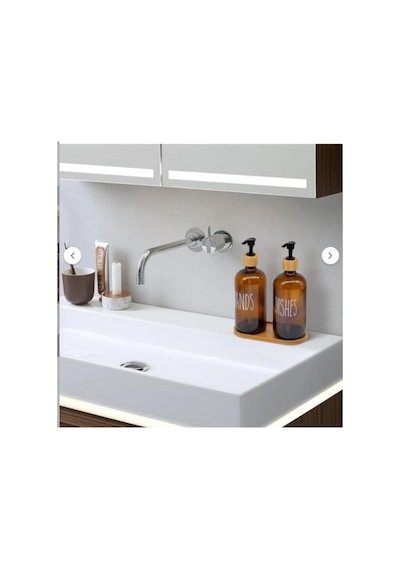 Buççin Online Mağaza 2 Li Amber Bambu Standlı Hands&dishes Sıvı Sabunluk Seti Kahverengi Çok Renkli