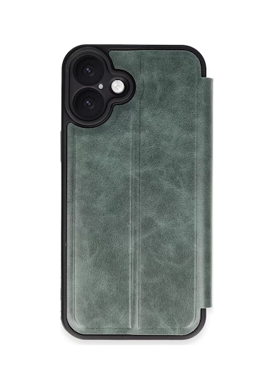 Newface  Apple  Uyumlu iPhone 16 Plus Kılıf Flip Cover - Koyu Yeşil