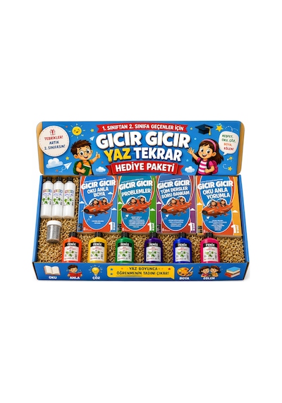 1. Sınıftan 2.sınıflara Geçenler İçin Gıcır Gıcır Tatilde Derslerimi Tekrar Ediyorum Hediye Seti