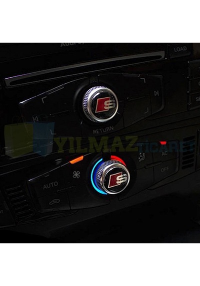 Audi S Logo Joystick Klima Teyp Düğme Damla Silikon Sticker 18 x 18 mm 4 Adet