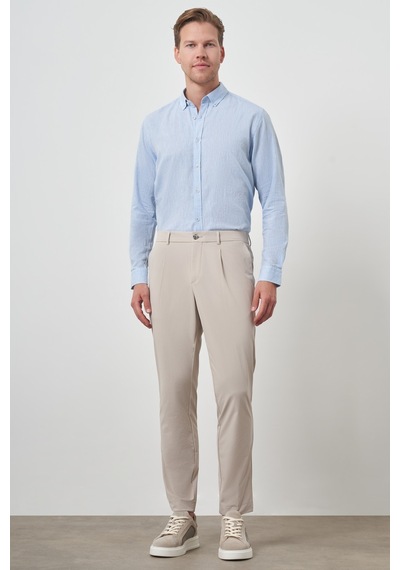 Morven Erkek Taş Trend Slim Fit Tam Lastik Pantolon 25ms003038870 Taş