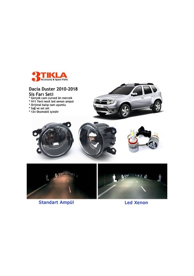 Dacia Duster Beyaz Led Xenon Sis Farı Seti