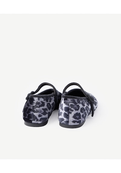 Yargıcı Leopar Baskılı Kadife Mary Jane Babet 26kkay4012x 005 Gri