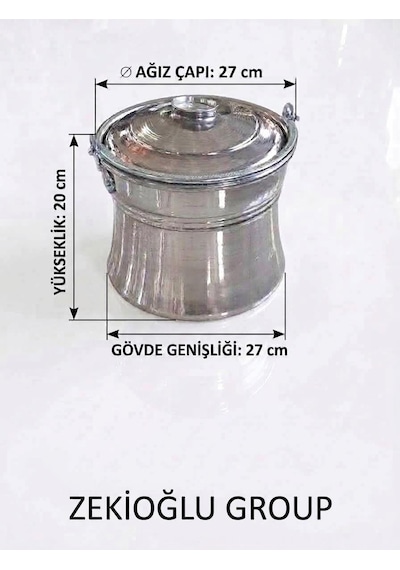İnce Belli Alüminyum Bağraç Su Bağracı Süt Bağracı 27 Cm Ağız Çapı Hafif Ve Dayanıklı Yükseklik 20 Cm Bej
