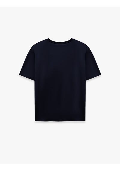 Koton Pamuklu Regular Fit Bisiklet Yaka Kısa Kollu Basic Tişört Lacivert 6sam10429mk