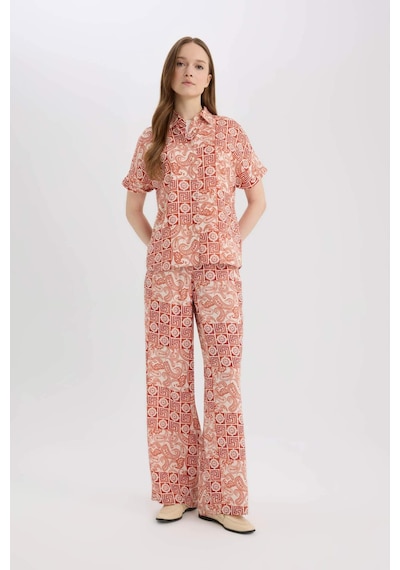 DeFacto Regular Fit Geniş Bol Paça Desenli Pantolon D4631AX25SPOG269 DeFacto Regular Fit Geniş Bol Paça Desenli Pantolon D4631AX25SPOG269