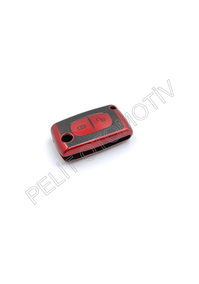 Peugeot 107 206 207 307 308 Süperlüx Anahtar Kılıfı 2 Tuşlu Kırmızı