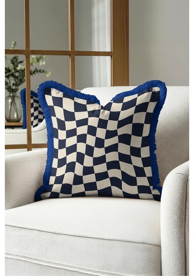 Damalı Geometrik Şık Saçaklı Yastık Kılıfı-dalgalı Kare Retro Krem Lacivert Püsküllü Kırlent Kılıfı Derin Esinti Mira Damalı Geometrik Şık Saçaklı Yastık Kılıfı-dalgalı Kare Retro Krem Lacivert Püsküllü Kırlent Kılıfı Derin Esinti Mira