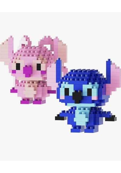 Stitch Ve Angel Pembe Nano Blok Seti 2'li Yapı Figürleri Koleksiyonu