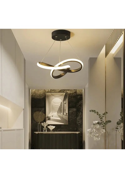 Modern Avize Bumerang Led Avize Siyah Siyah