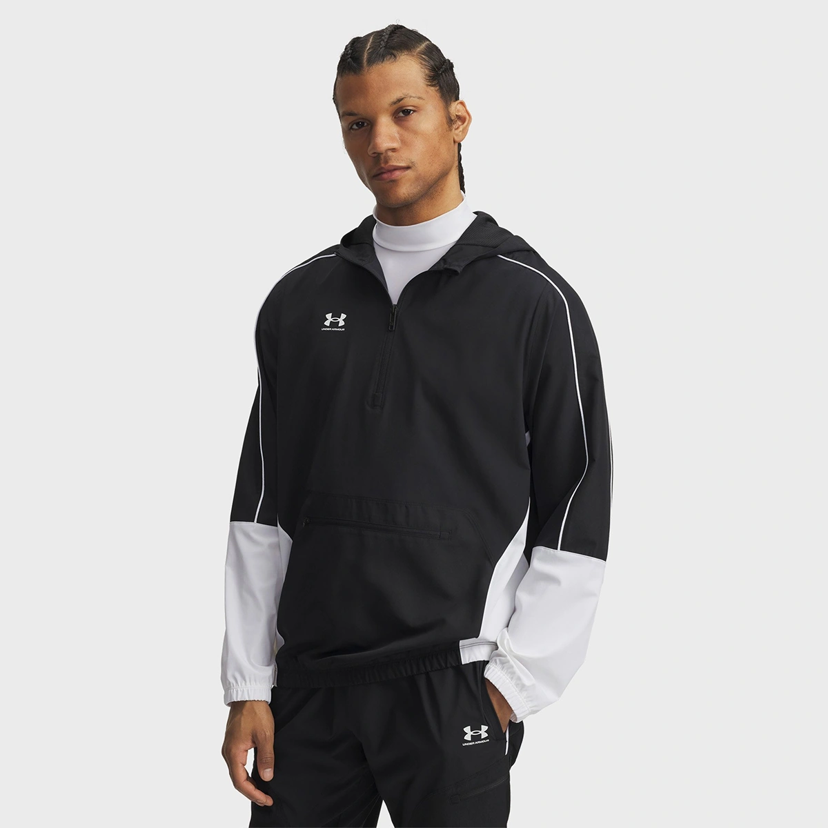 Under Armour Challenger Warmup Erkek Siyah Kapüşonlu Ceket Siyah