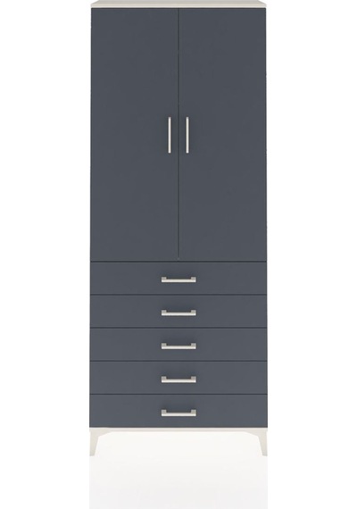 Arges Dolap 2 Raflı 5 Çekmeceli Tek Askılı 88x30x221 Aytaşı-a... Aytaşı