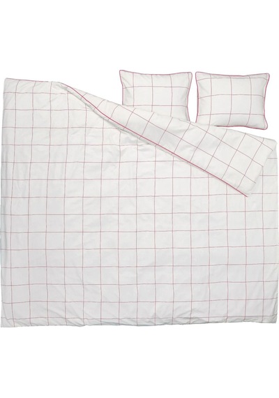 Bredvecklare Çift Kişilik Nevresim Seti 220x240cm Beyaz-pembe Çizgili Pembe - Beyaz