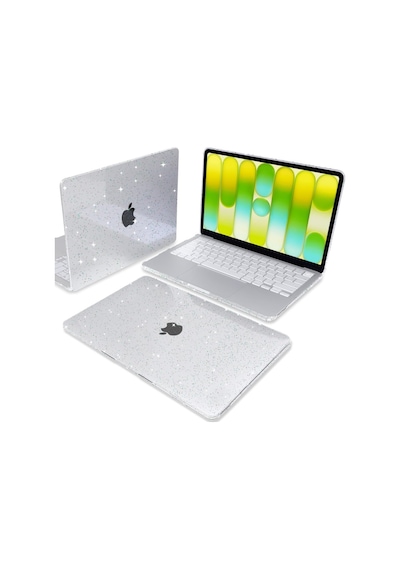 Macbook Uyumlu Neo 13inç A18 Pro A3404 Kılıf Simli Ön Arka Kapak Renksiz