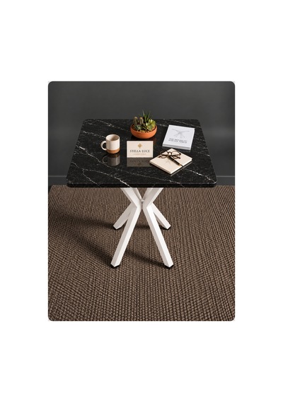 Kalınlaştırmalı Mutfak Cafe Balkon Bahçe Restoran Yemek Masası 70x70 Beyaz Siyah Traverten Kare Mermer Desen - Beyaz Mermer Desen - Beyaz Kalınlaştırmalı Mutfak Cafe Balkon Bahçe Restoran Yemek Masası 70x70 Beyaz Siyah Traverten Kare Mermer Desen - Beyaz Mermer Desen - Beyaz