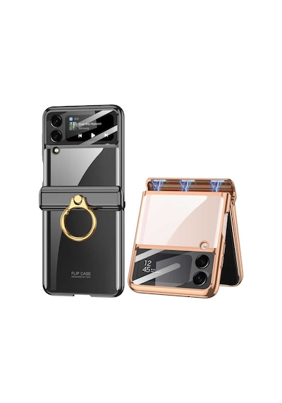 Samsung Galaxy Uyumlu Z Flip 4 Kilif Seffaf Yüzüklü Full Korumali Kapak 470716362