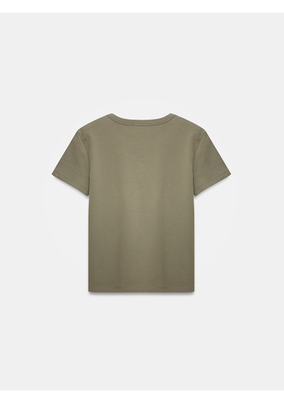 Dilvin 32779 Bisiklet Yaka T-shirt-haki