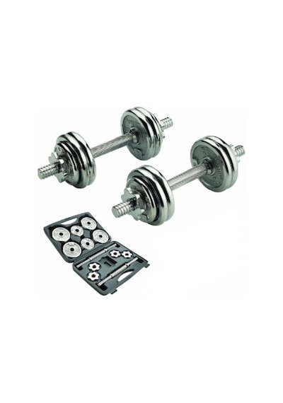 CKSpor 15 KG Krom Dumbell Seti Çantalı Döküm Plaka Dambıl Seti Cks15