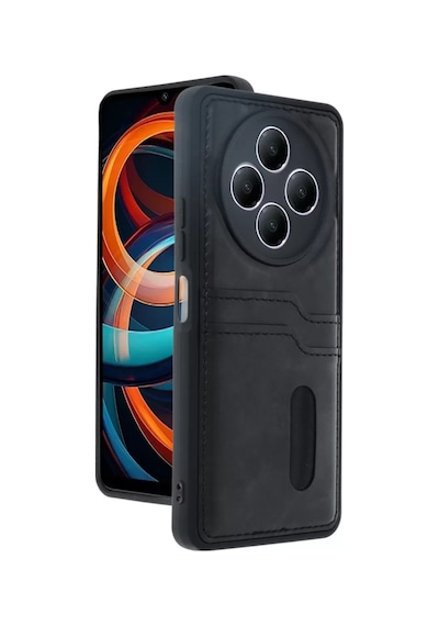Newface Xiaomi Redmi 14c Kılıf Sara Kartvizitli Deri Kılıf - Siyah