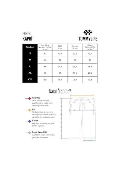 Tommy Life Siyah Fermuar Cepli Standart Kalıp Klasik Paça Erkek Kapri - 83091 Siyah