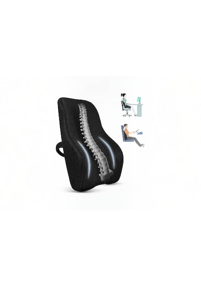 Hafızalı Köpük Sırt Yastığı -ofis Ve Araba Koltuğu İçin Ergonomik Arka Elastik Yastık Rahat Duruş Ortopedik Ağrı Giderici 1