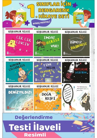 1. Ve 2.sınıf Öğrencilerini Okumayı Sevdiren Mini 10 Lu Hikaye Seti 32 Sayfa