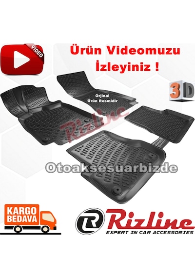 Audi A6 3D Paspas Havuzlu Siyah 2011-2015 Arası 4 Prç. Rizline N11.20139