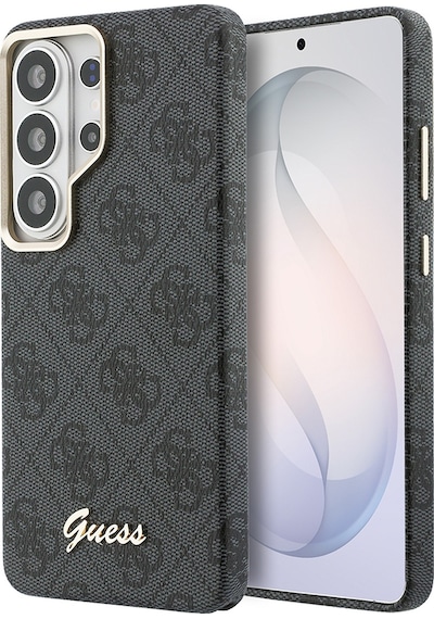 Galaxy Uyumlu S26 Ultra Kılıf Guess Lisanslı M-safe Uyumlu Script Yazı Logolu 4g Desenli Kapak Siyah Siyah