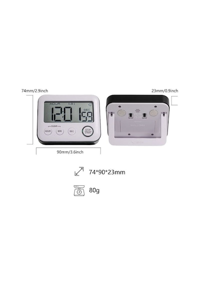 Büyük Ekran Dijital Elektronik Mutfak Saati Zamanlayıcı Geri Sayım Ve Saat Thr390