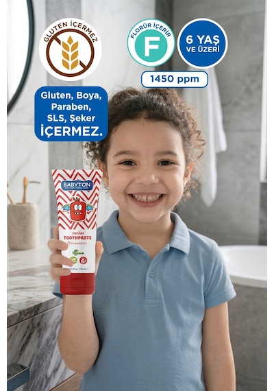 Doğal Çilekli Diş Macunu Florürlü Junior 6+ Temel Bakım